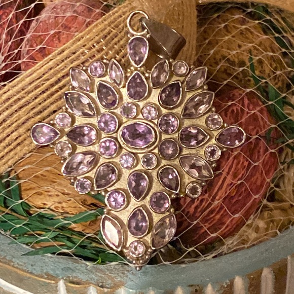 Amethyst Spinal Statement Pendant Sterling Silver - Picture 12 of 15